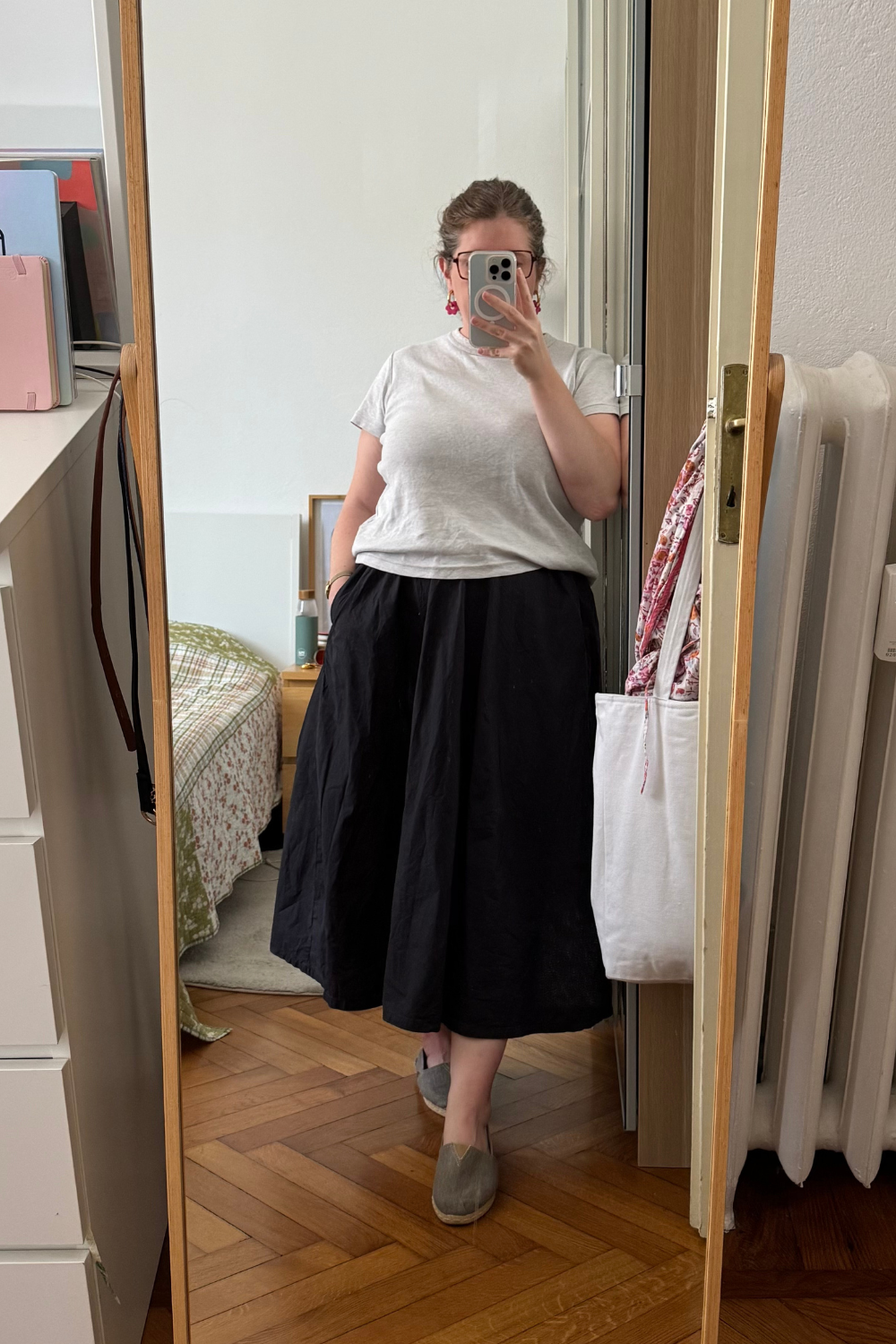 OOTD con una falda negra larga